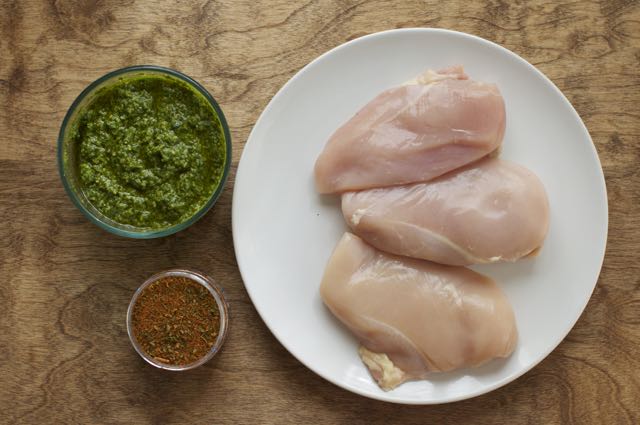 Roasted Jalapeño and Cilantro Pesto Chicken Salad