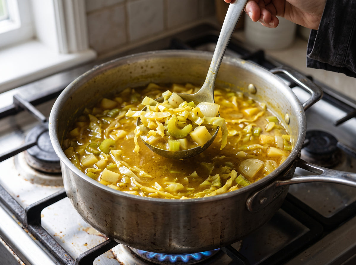 Curried Cabbage Soup with Potato