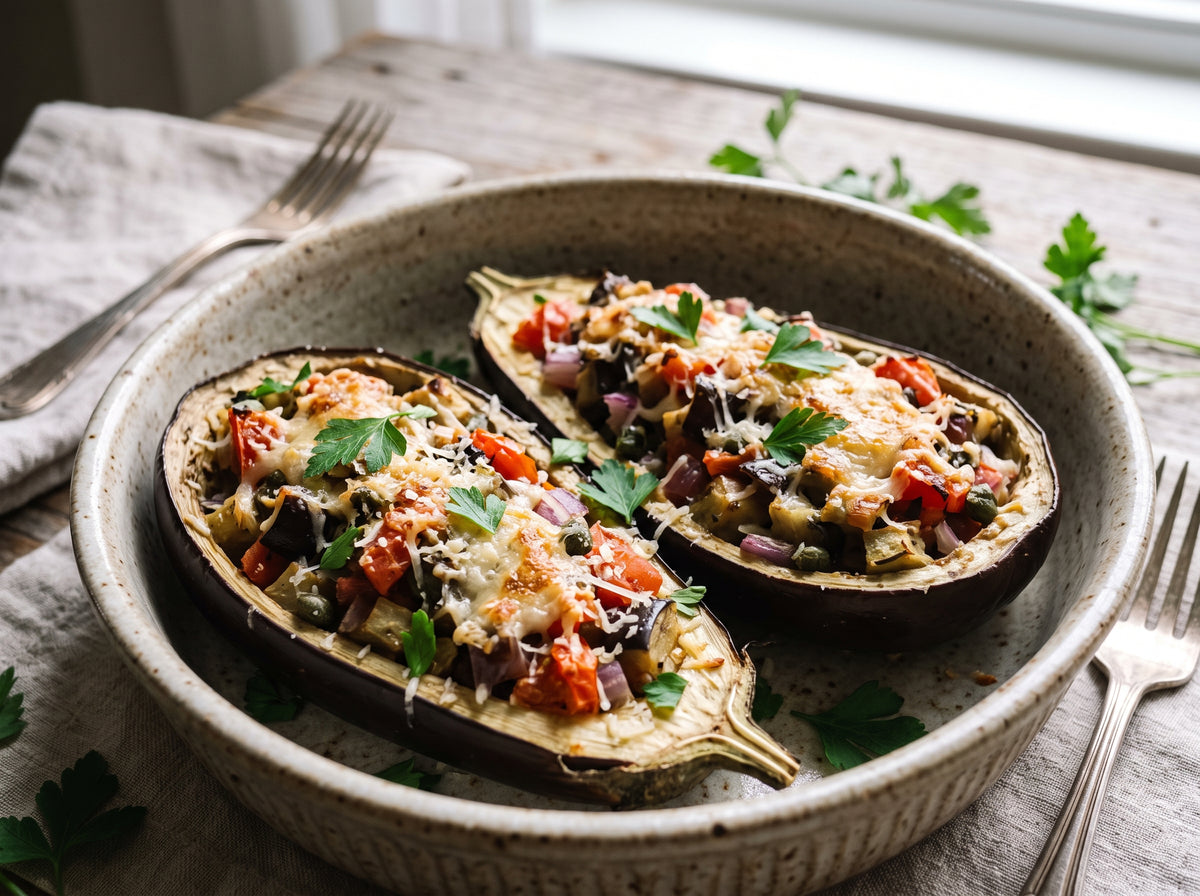 Deconstructed Eggplant Parmesan with Italiano Pronto