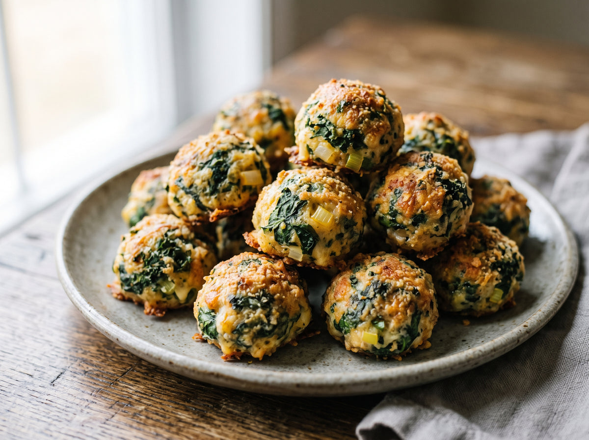 Game Day Spinach & Kale Cheese Balls
