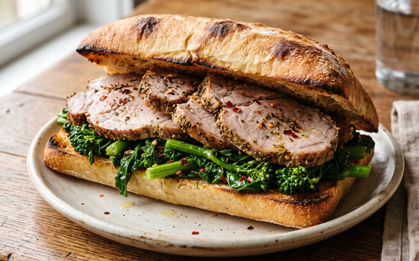 Italian Roasted Pork Sandwich with Broccoli