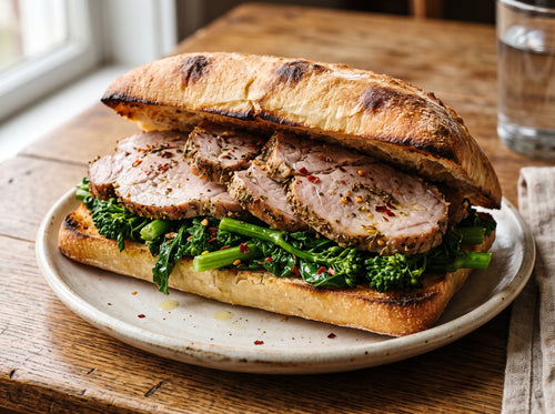 Italian Roasted Pork Sandwich with Broccoli