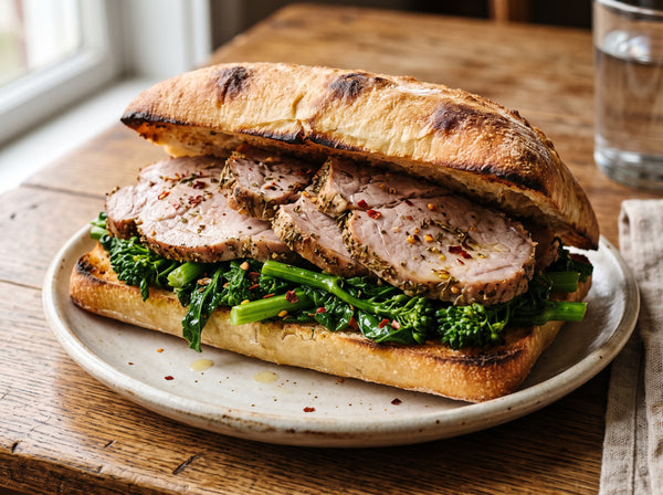 Italian Roasted Pork Sandwich with Broccoli