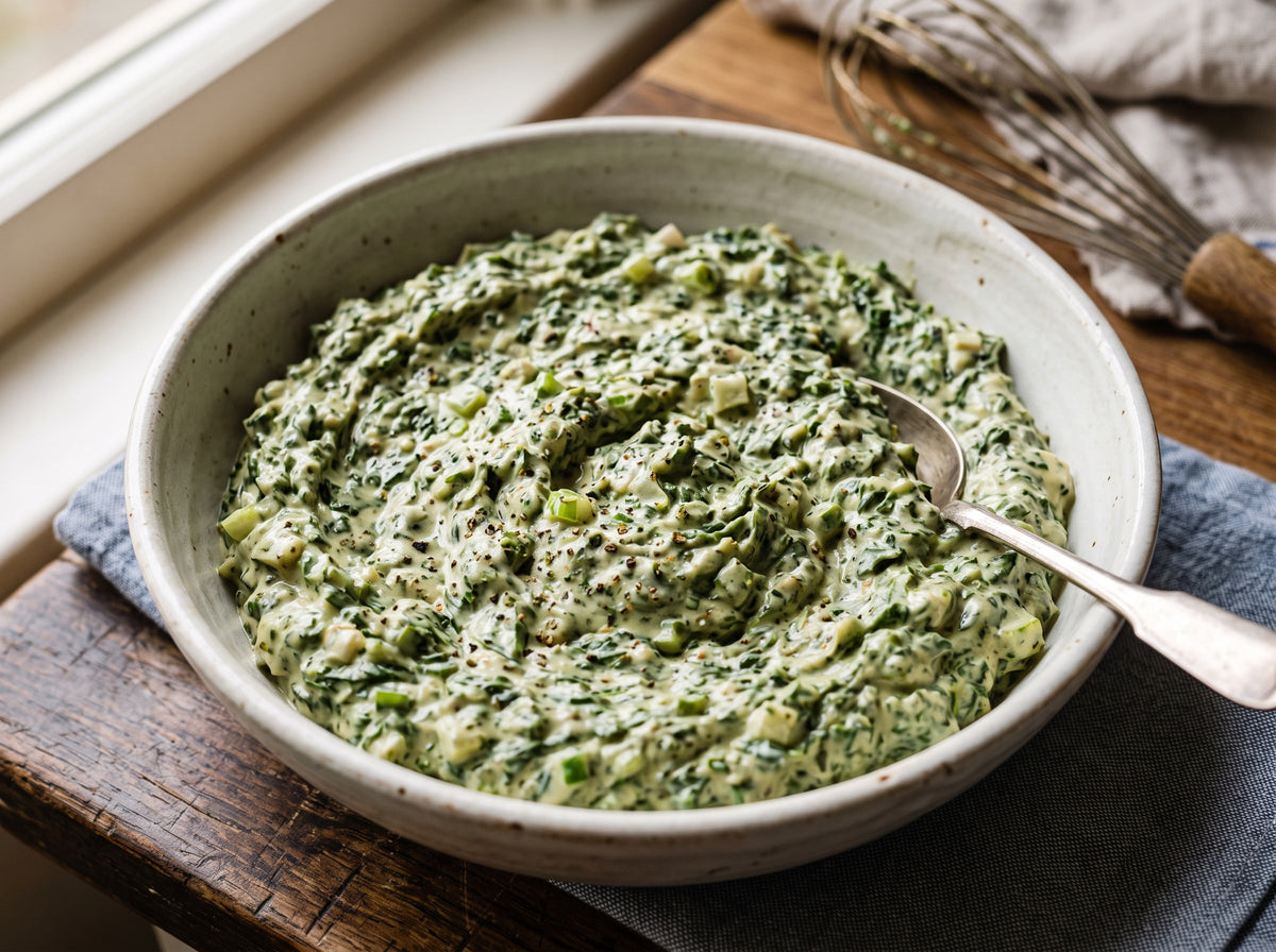 Kale and Spinach Yogurt Dip