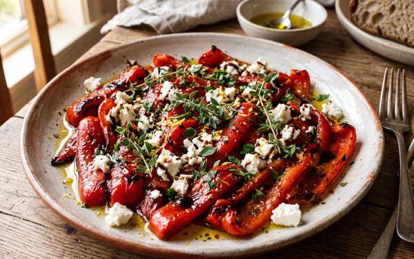 Roasted Red Peppers with Feta