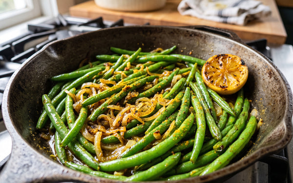Sauteed Green Beans with Onions and Lemon